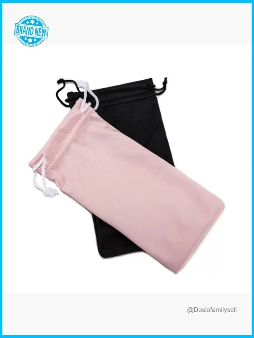 Microfiber Glasses Pouch Set Drawstring Protective Sleeves Screen Cleaner